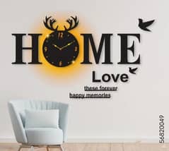 Home Love Analogue Wall Clock with light•|| 0