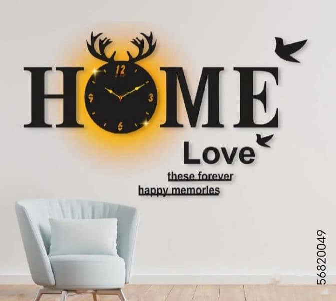 Home Love Analogue Wall Clock with light•|| 2