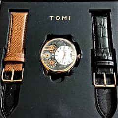 TOMI Watch Gift Packed with 2 in 1 Genuine Leather Strap 0
