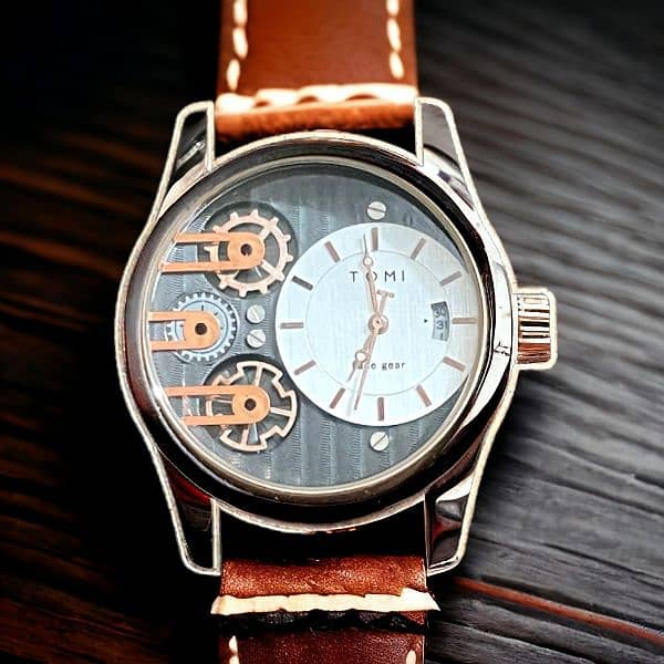 TOMI Watch Gift Packed with 2 in 1 Genuine Leather Strap 5