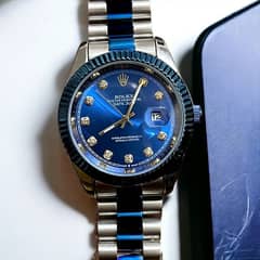 ROLEX WATCH Blue and Silver Shade/Black and Golden/White and Silver