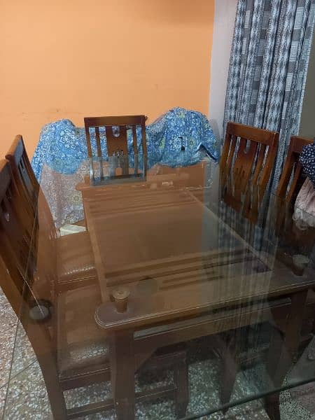 Glass Dining Table with Wooden Chairs 4