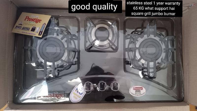 New stove manual 1 year warranty stainless steel 2