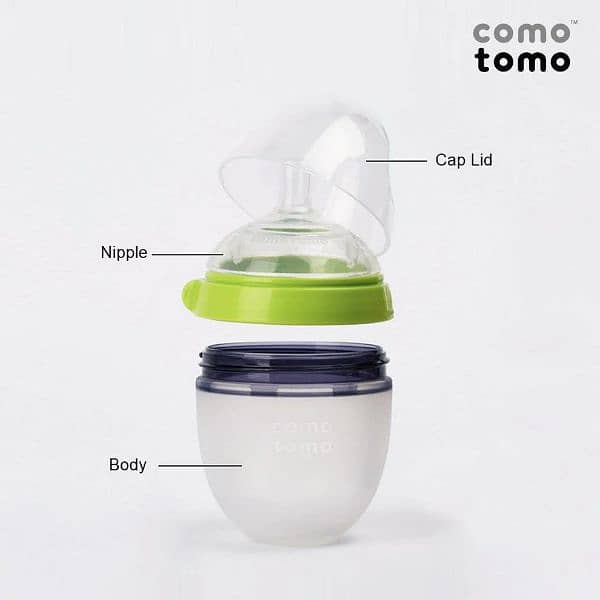 Comotomo Feeder Natural Feel  Silicon Baby Bottle 150ml (Green) 2