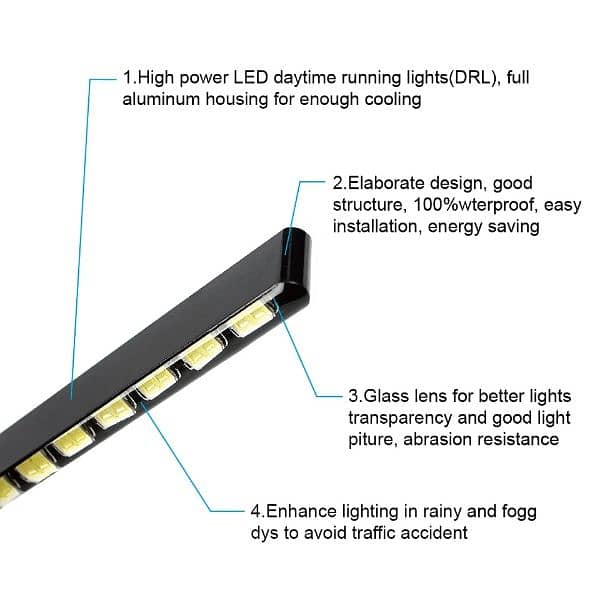 Car Styling Daytime Running Lights 2pcs SMD 7030 12 LEDs Waterproof 5