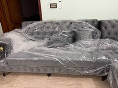 L shape 7 seater sofa new with 10 year warrenty