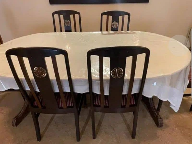 6 chairs plus dining table 7
