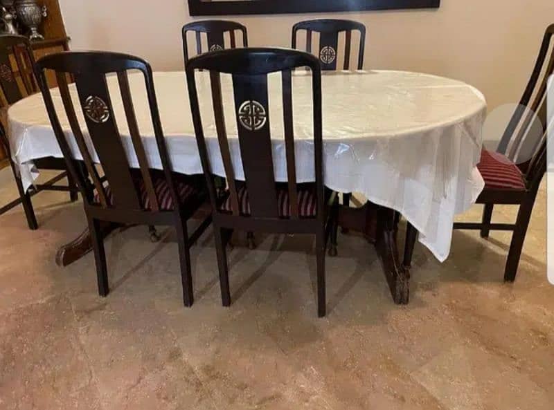 6 chairs plus dining table 8