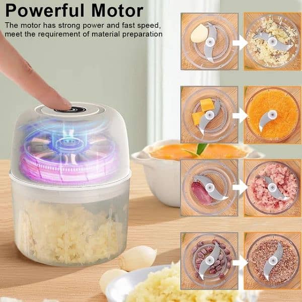 Electric Vegetables Chopper Meat  Garlic Onion Masher For Kitchen 5