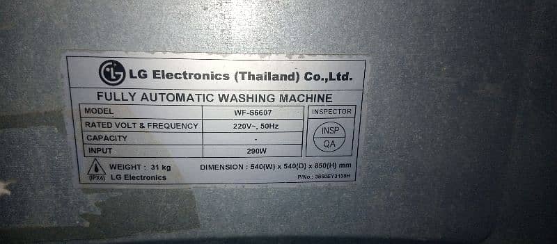LG Automatic Washing Machine Condition 10 by 10 5