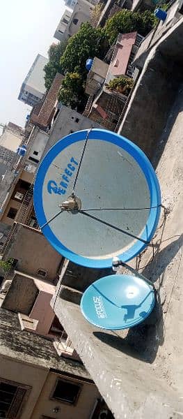 Dish Antena with TV channels BOX 6