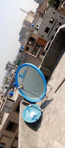 Dish Antena with TV channels BOX 7