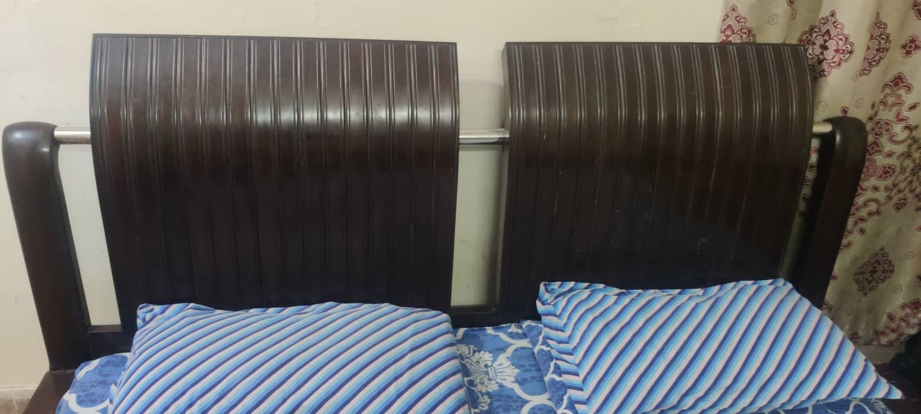 Wooden Double Bed King Size and side tables 3