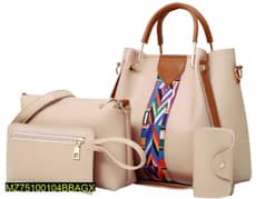 Women's 4 Pcs faux leather handbags