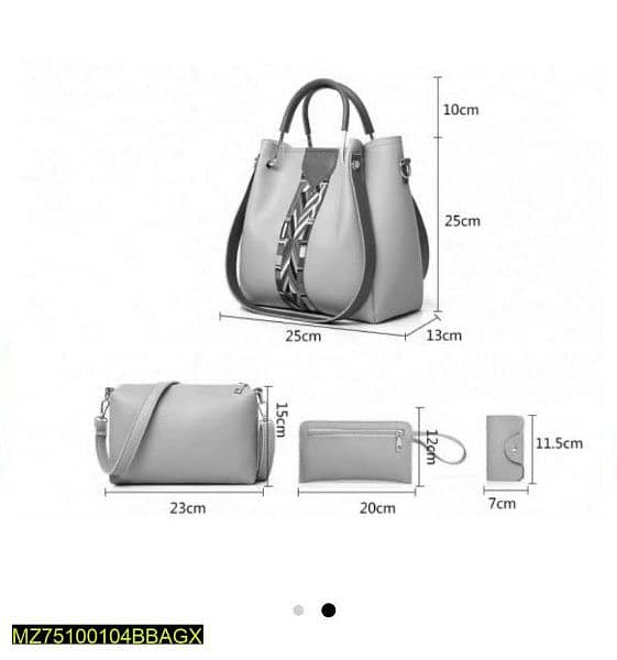 Women's 4 Pcs faux leather handbags 3