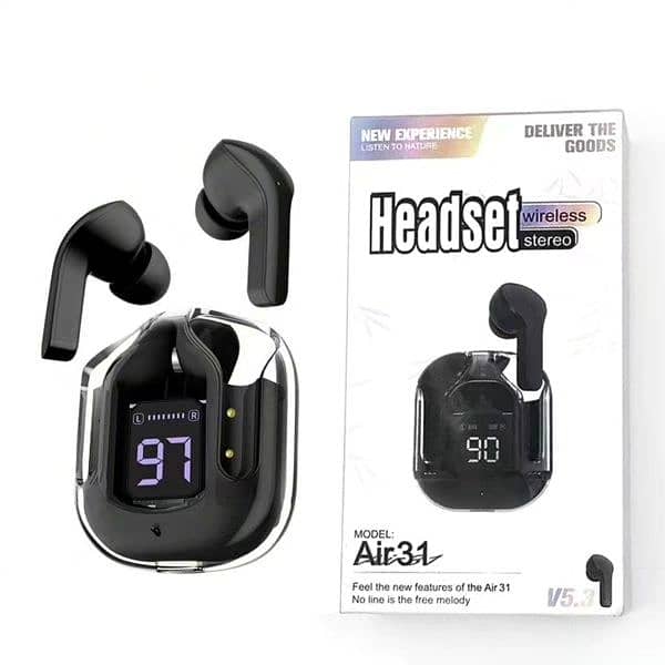 Air 31 Earbuds Wireless Crystal Transparent Body 4