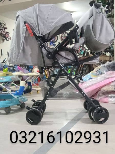 Imported baby stroller pram 3 in 1 convert to carry coat and car seat 2