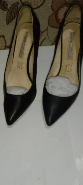 Women black leather shoes stiletto heel pumps size 39 2