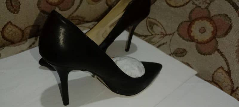Women black leather shoes stiletto heel pumps size 39 3