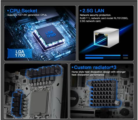 i3 12100 Machinist B660 Windwalker Gaming Combo 16Gb Ram 256Gb NVME 2