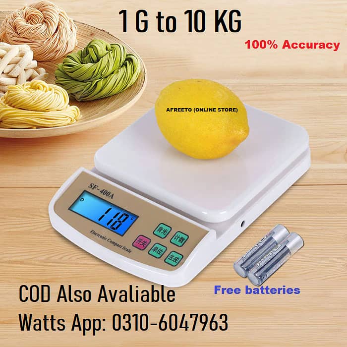 Digital Kitchen Scale New, Digital Weight Scale 1 gram to 10 KG 0