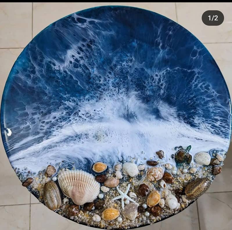 Resin Ocean themed table 1