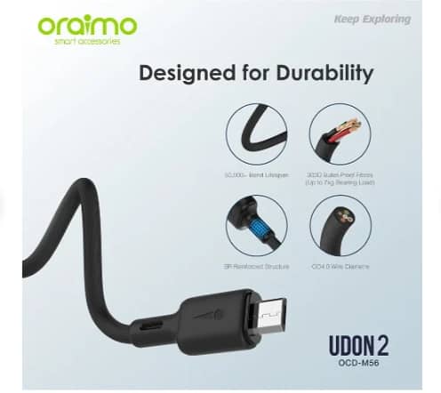 Oraimo USB Android USB Fast Charge Cable - 2m350.00 1