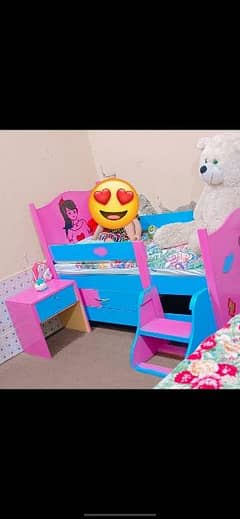 cute design kids cupboard and bed