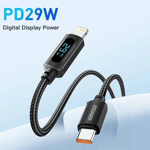 40W Dual port Charger & 29W Essager Cable for Fast, Reliable Charging. 4