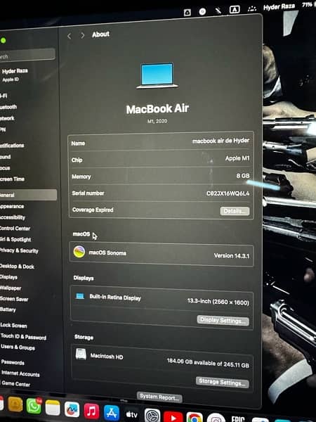 Macbook Air M1 2020 11