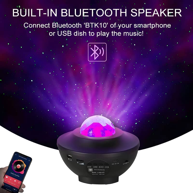 Compact Multi-Functional LED Galaxy Projector Light With Built-In Blue 2