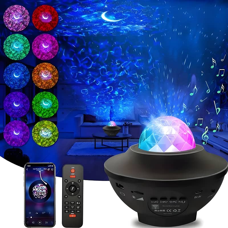 Compact Multi-Functional LED Galaxy Projector Light With Built-In Blue 3
