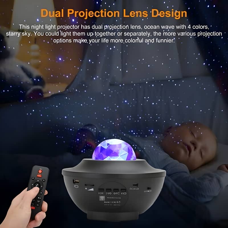 Compact Multi-Functional LED Galaxy Projector Light With Built-In Blue 14