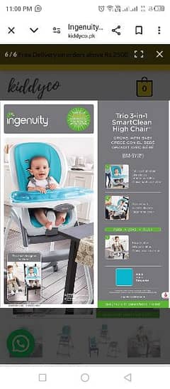 ingenuity Brand high chair for baby
