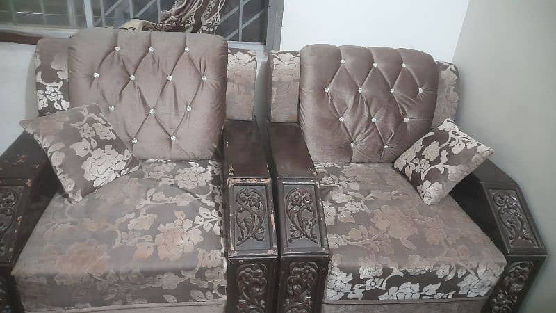Wooden 5 Seater sofa set 2