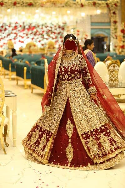Maroon Bridal Lehnga - Only used for few hours 1