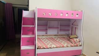 bunk bed / related to barbie theme double bed in suitable price 0