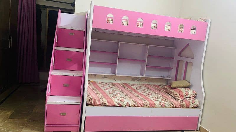 bunk bed / related to barbie theme double bed in suitable price 2
