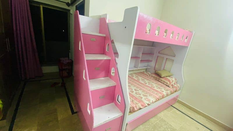 bunk bed / related to barbie theme double bed in suitable price 3