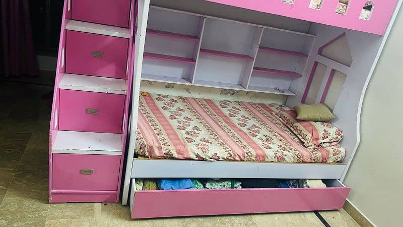 bunk bed / related to barbie theme double bed in suitable price 4