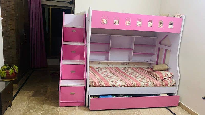 bunk bed / related to barbie theme double bed in suitable price 5