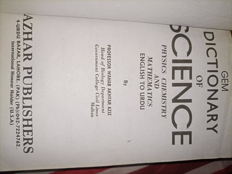 dictionary Of Science Physics Chemistry Mathematics 1