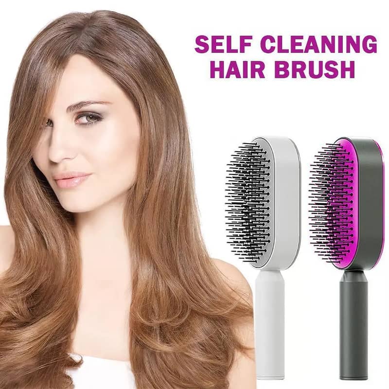 Self Cleaning Hair Brush Women One-Key Cleaning Hair (Rs 149 Delivery) 1