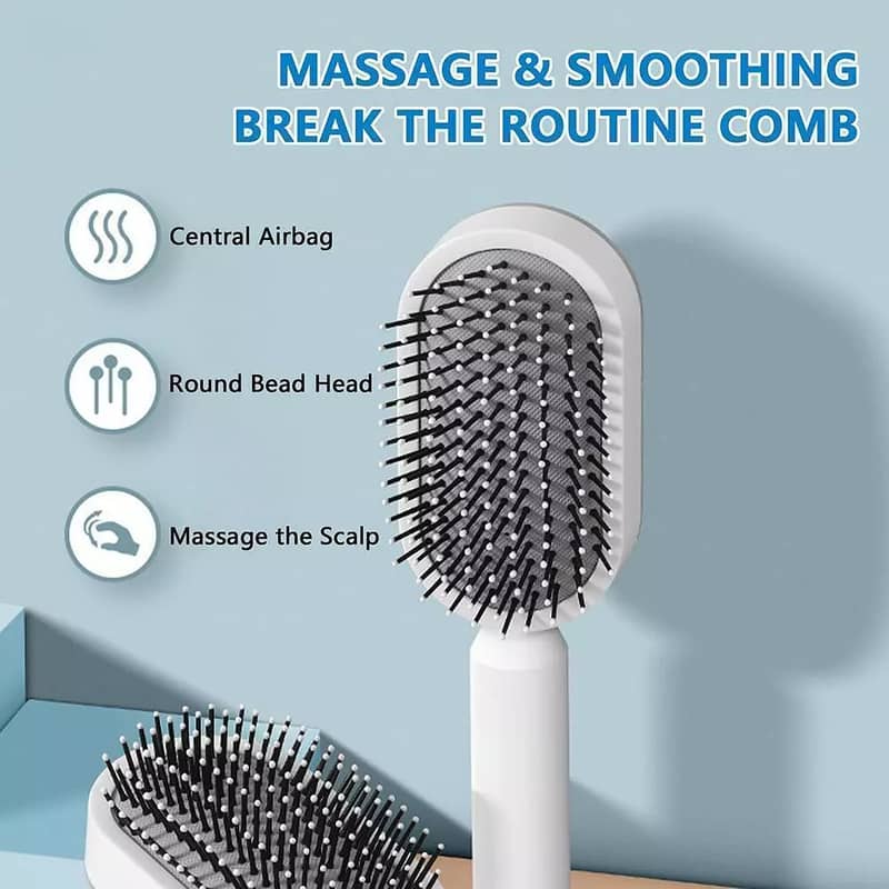 Self Cleaning Hair Brush Women One-Key Cleaning Hair (Rs 149 Delivery) 2