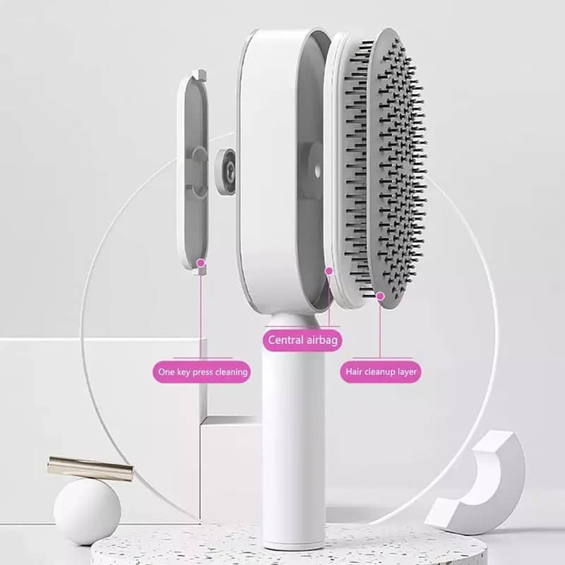 Self Cleaning Hair Brush Women One-Key Cleaning Hair (Rs 149 Delivery) 3