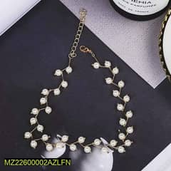1 PC Alloy gold plated pearl stone choker 0