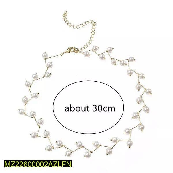 1 PC Alloy gold plated pearl stone choker 1
