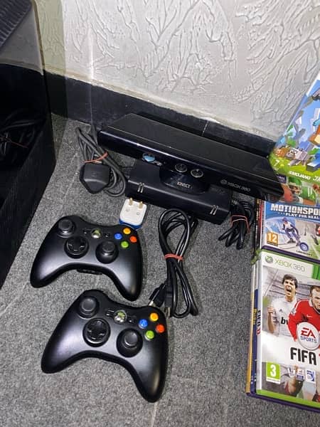 Xbox 360 with Kinect and 11 cds 2
