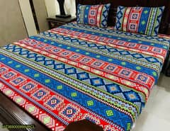 3 Pcs cotton printed double bed sheet delivery all Pakistan