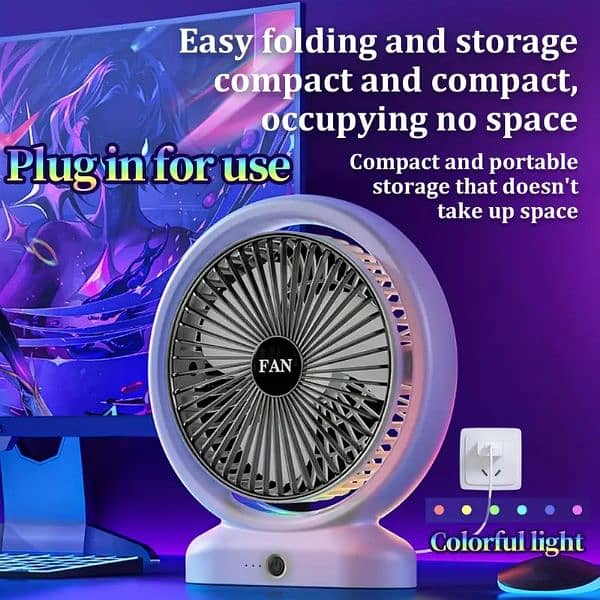 Charging Fan Portible USB Desk Fan Table Fan with Strong Airflow (COD) 6